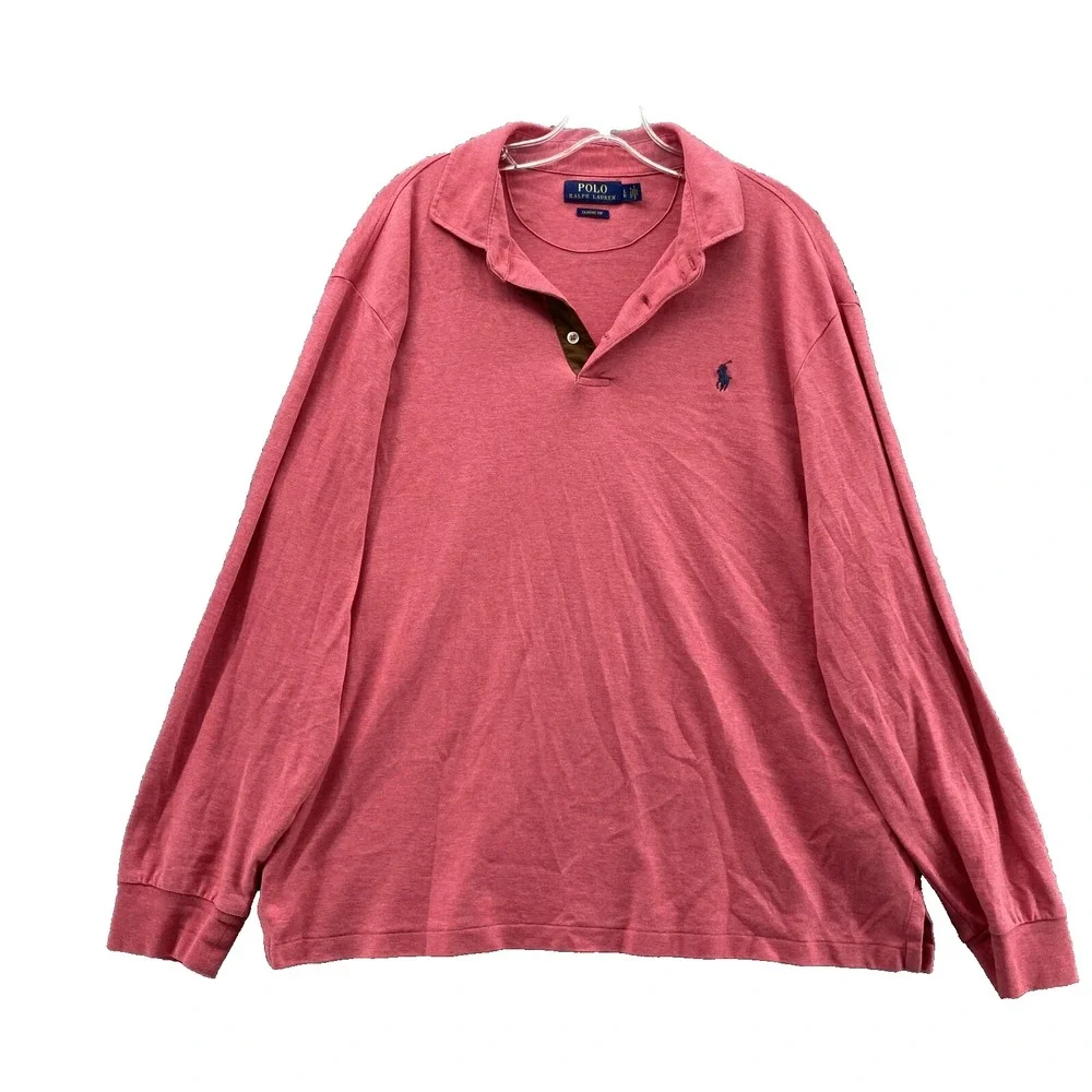 Ralph Lauren Polo Shirt Men's Large Red Classic 90s Academia Golf Preppy College